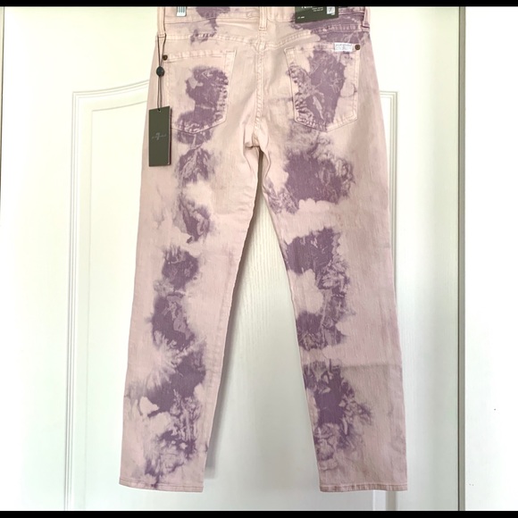 7 For All Mankind NWT Roxanne Crop Cloud Tie Dye - Picture 5 of 8